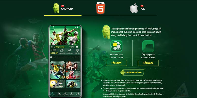  Người chơi có thể tiếp cận nhiều hình thức giải trí chỉ với một lần tải app FB88